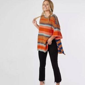 Free People Hidden Love Striped Tunic Sweater Size Small